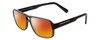 Profile View of Porsche Designs P8217-C Designer Polarized Sunglasses with Custom Cut Red Mirror Lenses in Light Grey Carbon Fiber Unisex Square Full Rim Acetate 56 mm