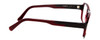 Side View of Porsche Designs P8217-D Designer Progressive Lens Blue Light Blocking Eyeglasses in Crystal Dark Red Carbon Fiber Unisex Square Full Rim Acetate 56 mm