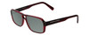 Profile View of Porsche Designs P8217-D Designer Polarized Sunglasses with Custom Cut Smoke Grey Lenses in Crystal Dark Red Carbon Fiber Unisex Square Full Rim Acetate 56 mm