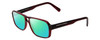 Profile View of Porsche Designs P8217-D Designer Polarized Reading Sunglasses with Custom Cut Powered Green Mirror Lenses in Crystal Dark Red Carbon Fiber Unisex Square Full Rim Acetate 56 mm