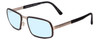 Profile View of Porsche Designs P8220-B Designer Progressive Lens Blue Light Blocking Eyeglasses in Matte Titanium Crystal Olive Green Unisex Square Full Rim Titanium 56 mm