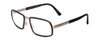 Profile View of Porsche Designs P8220-B Designer Progressive Lens Blue Light Blocking Eyeglasses in Matte Titanium Crystal Olive Green Unisex Square Full Rim Titanium 56 mm