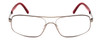 Front View of Porsche Designs P8225-B Designer Single Vision Prescription Rx Eyeglasses in Dark Gun Metal Bordeaux Red Unisex Oval Full Rim Metal 60 mm