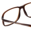 Close Up View of Porsche Designs P8229-B Designer Single Vision Prescription Rx Eyeglasses in Brown Unisex Oval Full Rim Titanium 57 mm