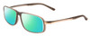 Profile View of Porsche Designs P8229-C Designer Polarized Reading Sunglasses with Custom Cut Powered Green Mirror Lenses in Grey Unisex Oval Full Rim Titanium 57 mm