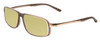 Profile View of Porsche Designs P8229-C Designer Polarized Reading Sunglasses with Custom Cut Powered Sun Flower Yellow Lenses in Grey Unisex Oval Full Rim Titanium 57 mm