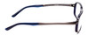 Side View of Porsche Designs P8229-D Designer Progressive Lens Blue Light Blocking Eyeglasses in Crystal Blue & Gun Metal Unisex Oval Full Rim Titanium 57 mm