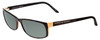 Profile View of Porsche Designs P8243-A Designer Polarized Sunglasses with Custom Cut Smoke Grey Lenses in Black Rose Pink/Matte Unisex Oval Full Rim Acetate 54 mm