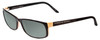 Profile View of Porsche Designs P8243-A Designer Polarized Reading Sunglasses with Custom Cut Powered Smoke Grey Lenses in Black Rose Pink/Matte Unisex Oval Full Rim Acetate 54 mm
