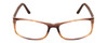 Front View of Porsche P8243-B Unisex Oval Designer Reading Glasses Striped Crystal Brown 54 mm
