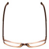 Top View of Porsche P8243-B Unisex Oval Designer Reading Glasses Striped Crystal Brown 54 mm