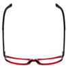 Top View of Porsche Designs P8243-C Designer Single Vision Prescription Rx Eyeglasses in Crystal Cherry Red Matte Black Unisex Oval Full Rim Acetate 54 mm