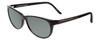 Profile View of Porsche Designs P8246-A Designer Polarized Sunglasses with Custom Cut Smoke Grey Lenses in Black Unisex Oval Full Rim Acetate 56 mm