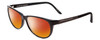 Profile View of Porsche Designs P8246-A Designer Polarized Sunglasses with Custom Cut Red Mirror Lenses in Black Unisex Oval Full Rim Acetate 56 mm