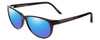 Profile View of Porsche Designs P8246-A Designer Polarized Sunglasses with Custom Cut Blue Mirror Lenses in Black Unisex Oval Full Rim Acetate 56 mm