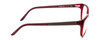 Side View of Porsche Designs P8246-C Designer Progressive Lens Blue Light Blocking Eyeglasses in Crystal Red Violet Unisex Oval Full Rim Acetate 56 mm