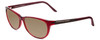 Profile View of Porsche Designs P8246-C Designer Polarized Reading Sunglasses with Custom Cut Powered Amber Brown Lenses in Crystal Red Violet Unisex Oval Full Rim Acetate 56 mm