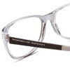 Close Up View of Porsche Design P8246-D Unisex Oval Designer Reading Glasses in Crystal Grey 56mm