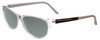 Profile View of Porsche Designs P8246-D Designer Polarized Sunglasses with Custom Cut Smoke Grey Lenses in Crystal Grey Unisex Oval Full Rim Acetate 56 mm