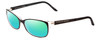 Profile View of Porsche Designs P8247-A Designer Polarized Reading Sunglasses with Custom Cut Powered Green Mirror Lenses in Black Layer Crystal Unisex Oval Full Rim Acetate 55 mm