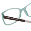 Close Up View of Porsche Designs P8247-B Designer Progressive Lens Prescription Rx Eyeglasses in Crystal Azure Aqua Blue Grey Unisex Oval Full Rim Acetate 55 mm