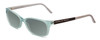 Profile View of Porsche Designs P8247-B Designer Polarized Reading Sunglasses with Custom Cut Powered Smoke Grey Lenses in Crystal Azure Aqua Blue Grey Unisex Oval Full Rim Acetate 55 mm