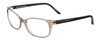 Profile View of Porsche Designs P8247-C Designer Blue Light Blocking Eyeglasses in Crystal Grey Brown Unisex Oval Full Rim Acetate 55 mm