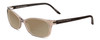 Profile View of Porsche Designs P8247-C Designer Polarized Reading Sunglasses with Custom Cut Powered Amber Brown Lenses in Crystal Grey Brown Unisex Oval Full Rim Acetate 55 mm