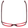 Top View of Porsche Designs P8247-D Designer Progressive Lens Prescription Rx Eyeglasses in Crystal Red Matte Burgundy Unisex Oval Full Rim Acetate 55 mm