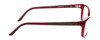 Side View of Porsche Designs P8247-D Designer Progressive Lens Blue Light Blocking Eyeglasses in Crystal Red Matte Burgundy Unisex Oval Full Rim Acetate 55 mm
