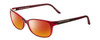 Profile View of Porsche Designs P8247-D Designer Polarized Sunglasses with Custom Cut Red Mirror Lenses in Crystal Red Matte Burgundy Unisex Oval Full Rim Acetate 55 mm