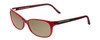 Profile View of Porsche Designs P8247-D Designer Polarized Reading Sunglasses with Custom Cut Powered Amber Brown Lenses in Crystal Red Matte Burgundy Unisex Oval Full Rim Acetate 55 mm