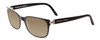 Profile View of Porsche Designs P8250-A Designer Polarized Sunglasses with Custom Cut Amber Brown Lenses in Black Layer Crystal Unisex Oval Full Rim Acetate 55 mm