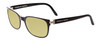 Profile View of Porsche Designs P8250-A Designer Polarized Reading Sunglasses with Custom Cut Powered Sun Flower Yellow Lenses in Black Layer Crystal Unisex Oval Full Rim Acetate 55 mm