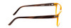 Side View of Porsche Designs P8250-B Designer Reading Eye Glasses with Custom Cut Powered Lenses in Honey Yellow Orange Chocolate Brown Marble Unisex Oval Full Rim Acetate 55 mm