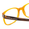 Close Up View of Porsche Designs P8250-B Designer Reading Eye Glasses with Custom Cut Powered Lenses in Honey Yellow Orange Chocolate Brown Marble Unisex Oval Full Rim Acetate 55 mm