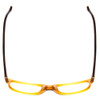 Top View of Porsche Designs P8250-B Designer Reading Eye Glasses with Custom Cut Powered Lenses in Honey Yellow Orange Chocolate Brown Marble Unisex Oval Full Rim Acetate 55 mm