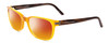 Profile View of Porsche Designs P8250-B Designer Polarized Sunglasses with Custom Cut Red Mirror Lenses in Honey Yellow Orange Chocolate Brown Marble Unisex Oval Full Rim Acetate 55 mm