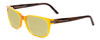 Profile View of Porsche Designs P8250-B Designer Polarized Reading Sunglasses with Custom Cut Powered Sun Flower Yellow Lenses in Honey Yellow Orange Chocolate Brown Marble Unisex Oval Full Rim Acetate 55 mm