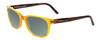 Profile View of Porsche Designs P8250-B Designer Polarized Reading Sunglasses with Custom Cut Powered Smoke Grey Lenses in Honey Yellow Orange Chocolate Brown Marble Unisex Oval Full Rim Acetate 55 mm