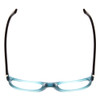 Top View of Porsche Designs P8250-C Designer Bi-Focal Prescription Rx Eyeglasses in Crystal Azure Aqua Blue Black Unisex Oval Full Rim Acetate 55 mm
