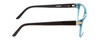 Side View of Porsche Designs P8250-C Designer Blue Light Blocking Eyeglasses in Crystal Azure Aqua Blue Black Unisex Oval Full Rim Acetate 55 mm