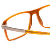 Close Up View of Porsche Designs P8259-C Designer Progressive Lens Prescription Rx Eyeglasses in Matte Crystal Amber Brown Unisex Square Full Rim Acetate 57 mm