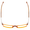 Top View of Porsche Designs P8259-C Designer Progressive Lens Prescription Rx Eyeglasses in Matte Crystal Amber Brown Unisex Square Full Rim Acetate 57 mm