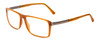Profile View of Porsche Designs P8259-C Designer Blue Light Blocking Eyeglasses in Matte Crystal Amber Brown Unisex Square Full Rim Acetate 57 mm