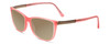 Profile View of Porsche Designs P8266-D Designer Polarized Sunglasses with Custom Cut Amber Brown Lenses in Crystal Rose Gold Pink Unisex Cateye Full Rim Acetate 54 mm