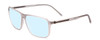 Profile View of Porsche Designs P8269-B Designer Progressive Lens Blue Light Blocking Eyeglasses in Crystal Smoke Grey Unisex Square Full Rim Acetate 58 mm