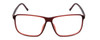 Front View of Porsche Designs P8269-C Designer Single Vision Prescription Rx Eyeglasses in Crystal Red Matte Burgundy Unisex Square Full Rim Acetate 58 mm
