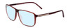 Profile View of Porsche Designs P8269-C Designer Blue Light Blocking Eyeglasses in Crystal Red Matte Burgundy Unisex Square Full Rim Acetate 58 mm