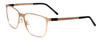 Profile View of Porsche Designs P8275-B Unisex Square Reading Glasses in Satin Gold Black 55 mm